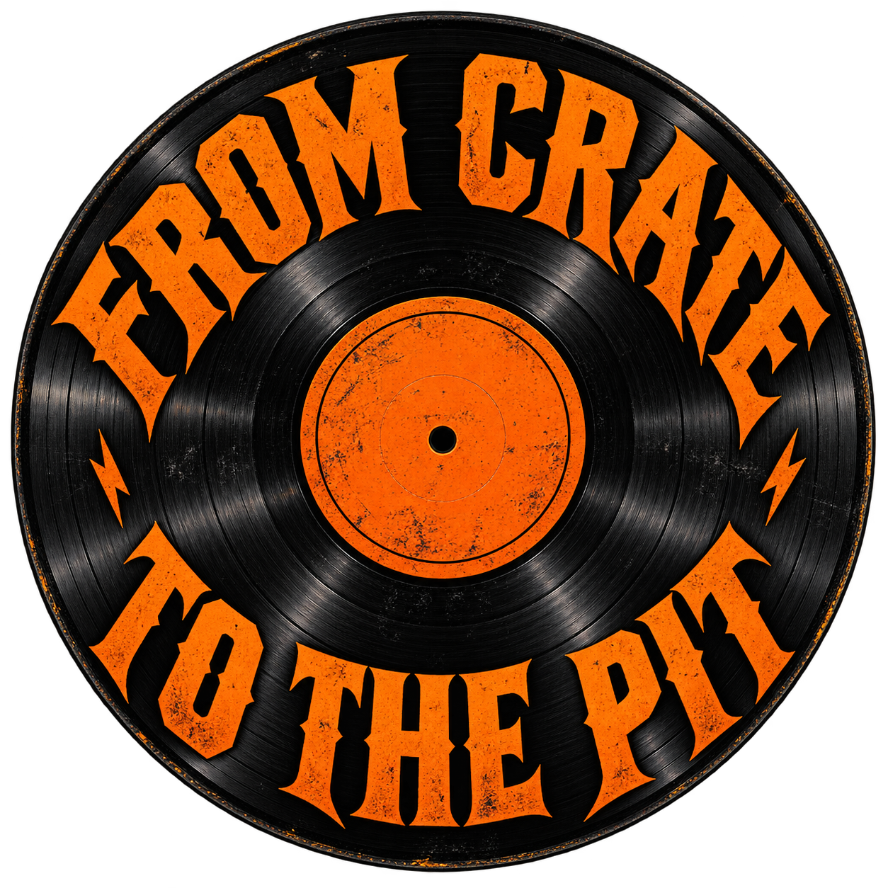 From Crate to the Pit vinyl record logo